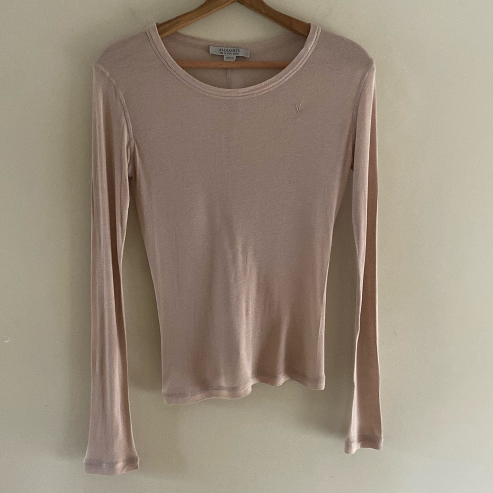 All Saints Light Pink Long Sleeve Tee